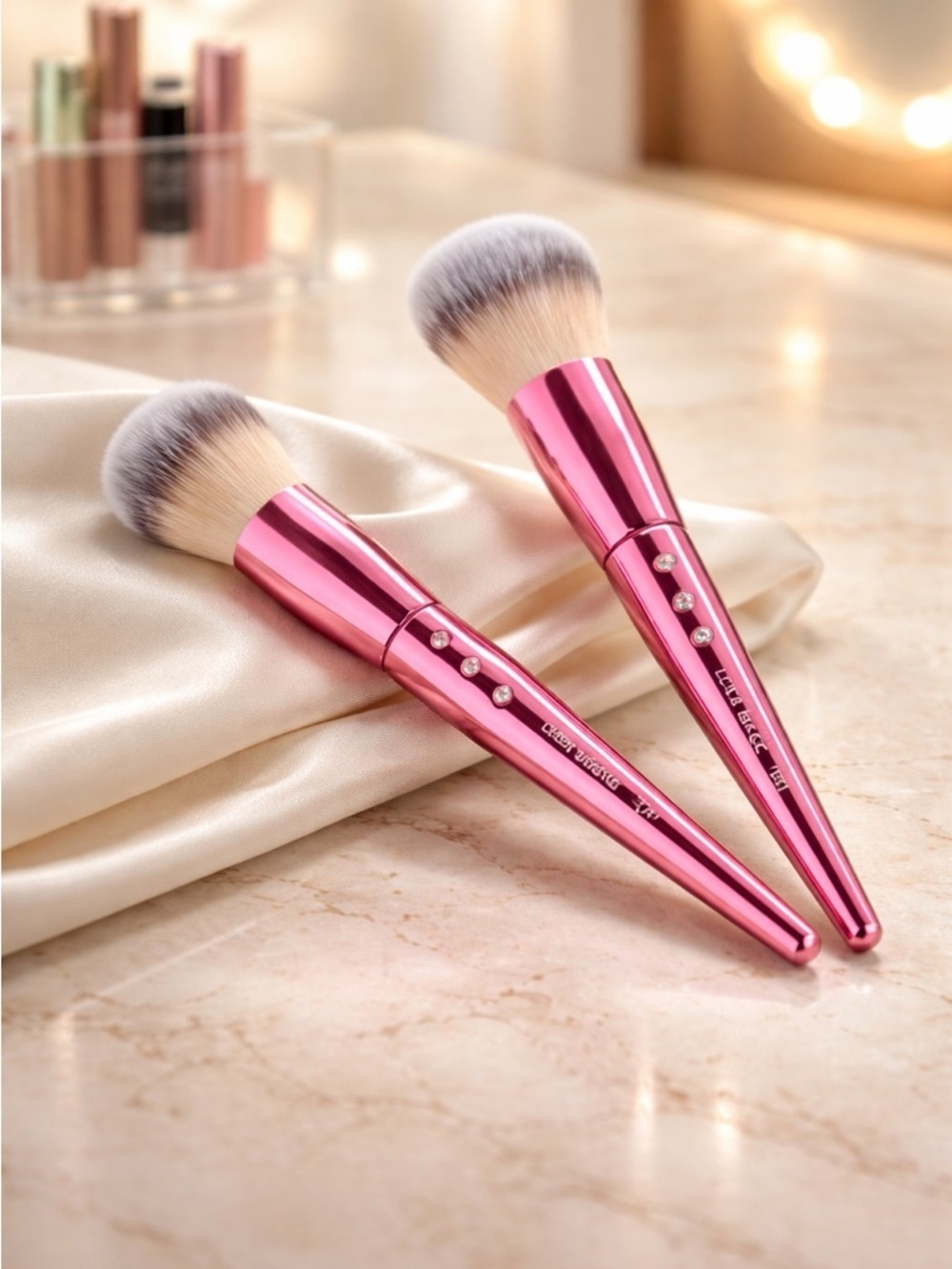NWT Luna Magic Pink Face Makeup Brush Set - 2 Brushes